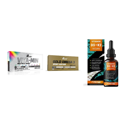 Grundversorgung: Olimp Vita-Min + Olimp Omega 3 + ProFuel Vitamin – alle enthaltenen Artikel