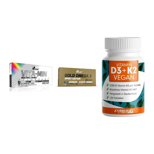 Grundversorgung: Olimp Vita-Min + Olimp Omega 3 + ProFuel Vitamin – alle enthaltenen Artikel