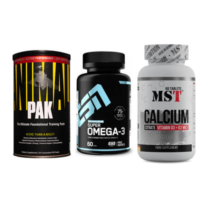 Grundversorgung: Universal + ESN Omega 3 + MST Calcium – alle enthaltenen Artikel