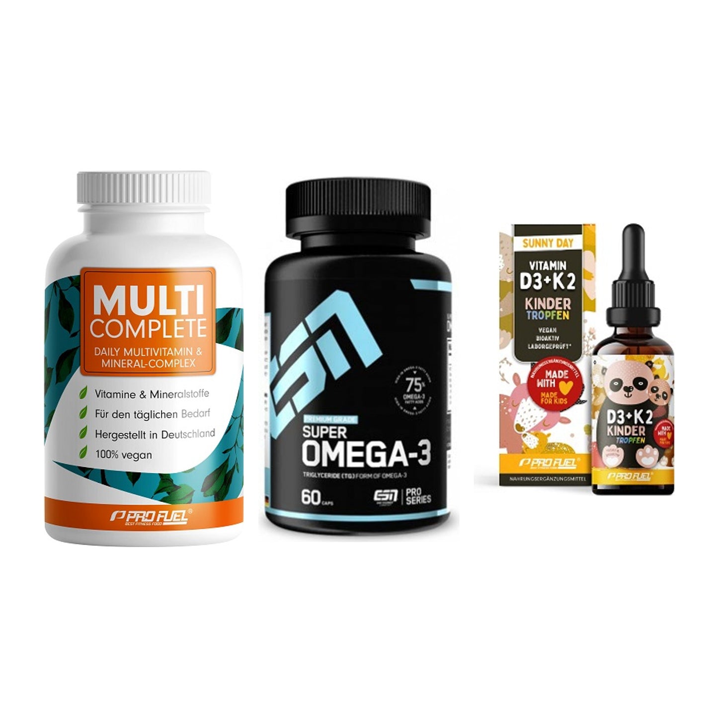 Grundversorgung: ProFuel MULTI + ESN Omega 3 + ProFuel VITAMIN – alle enthaltenen Artikel