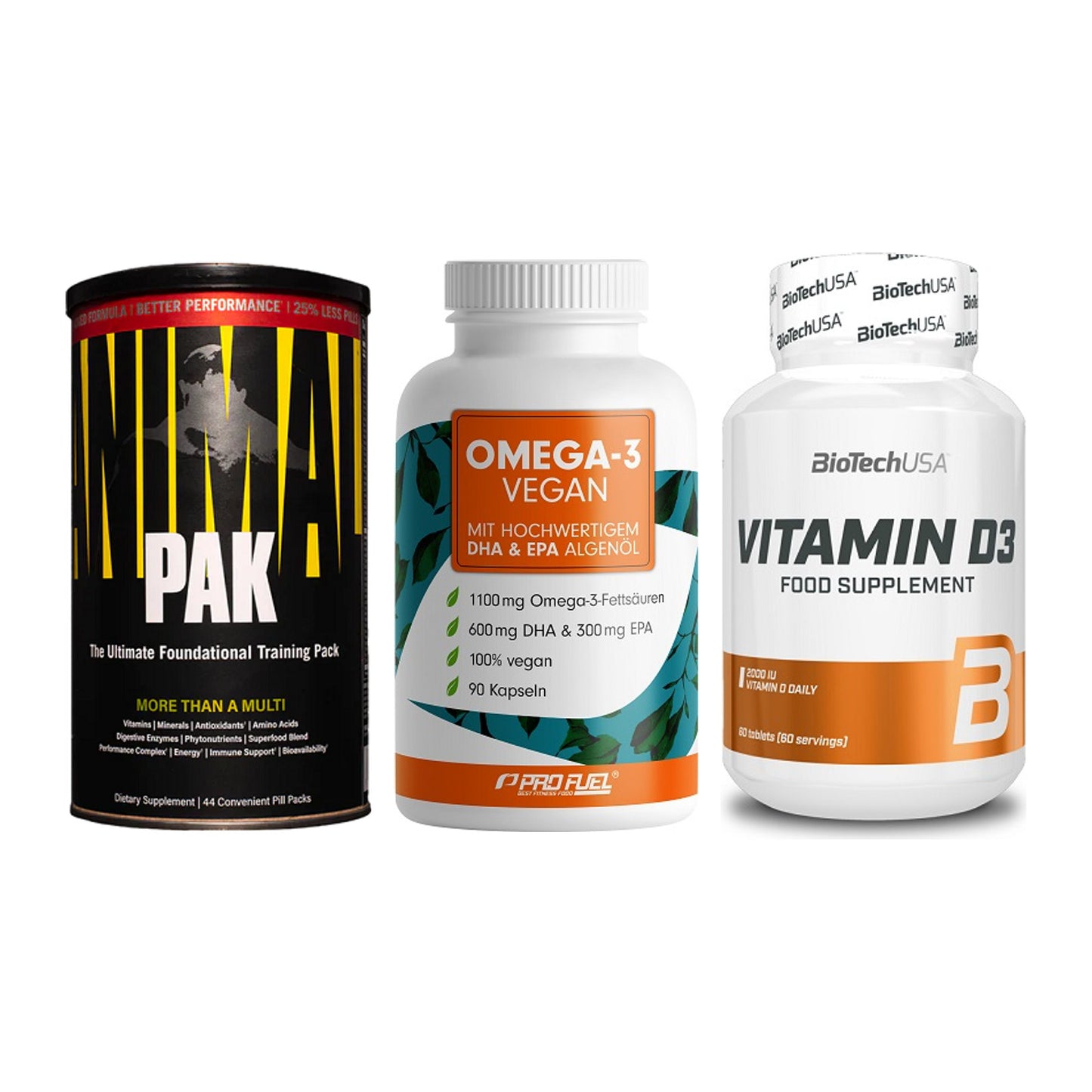 Grundversorgung: Universal + ProFuel Omega 3 + BioTech Vitamin – alle enthaltenen Artikel