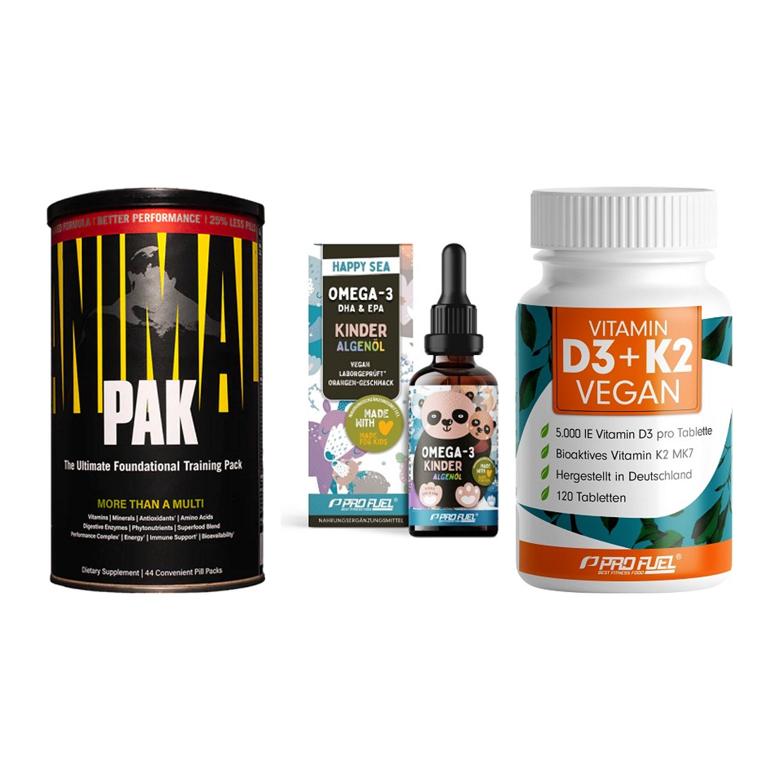Grundversorgung: Universal + ProFuel OMEGA-3 + ProFuel Vitamin – alle enthaltenen Artikel