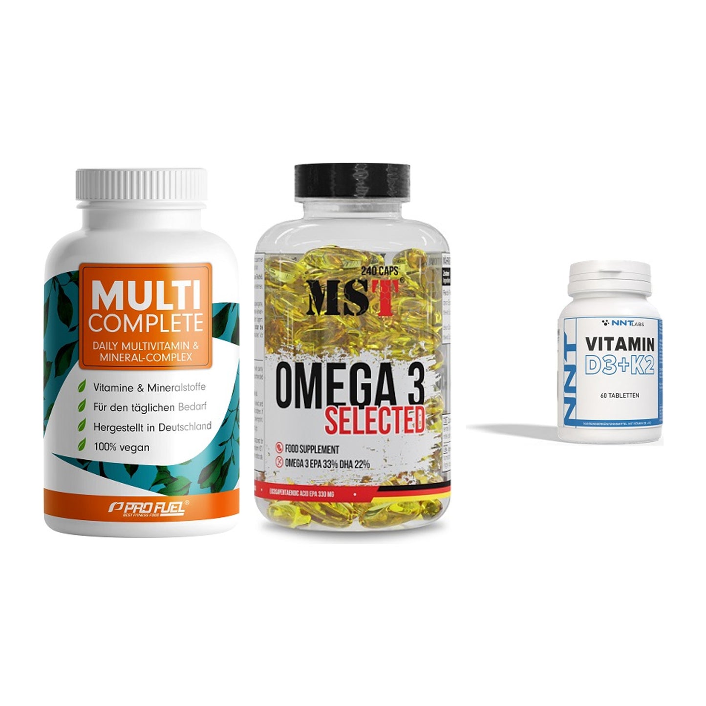 Grundversorgung: ProFuel MULTI + MST Omega 3 + NNT Vitamin – alle enthaltenen Artikel