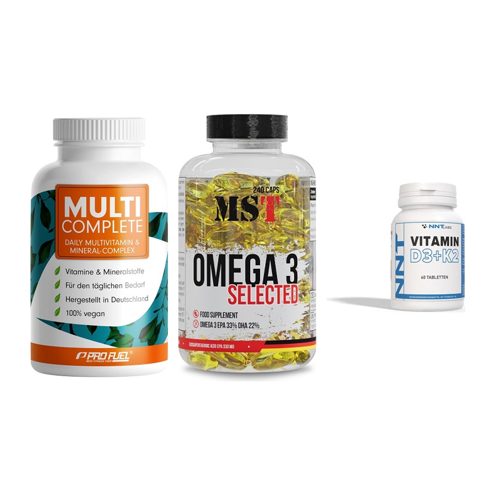 Grundversorgung: ProFuel MULTI + MST Omega 3 + NNT Vitamin – alle enthaltenen Artikel