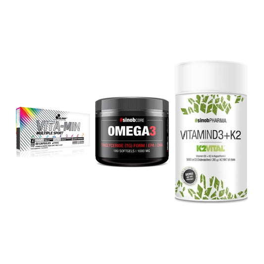 Grundversorgung: Olimp Vita-Min + Sinob Omega 3 + Sinob Vitamin – alle enthaltenen Artikel