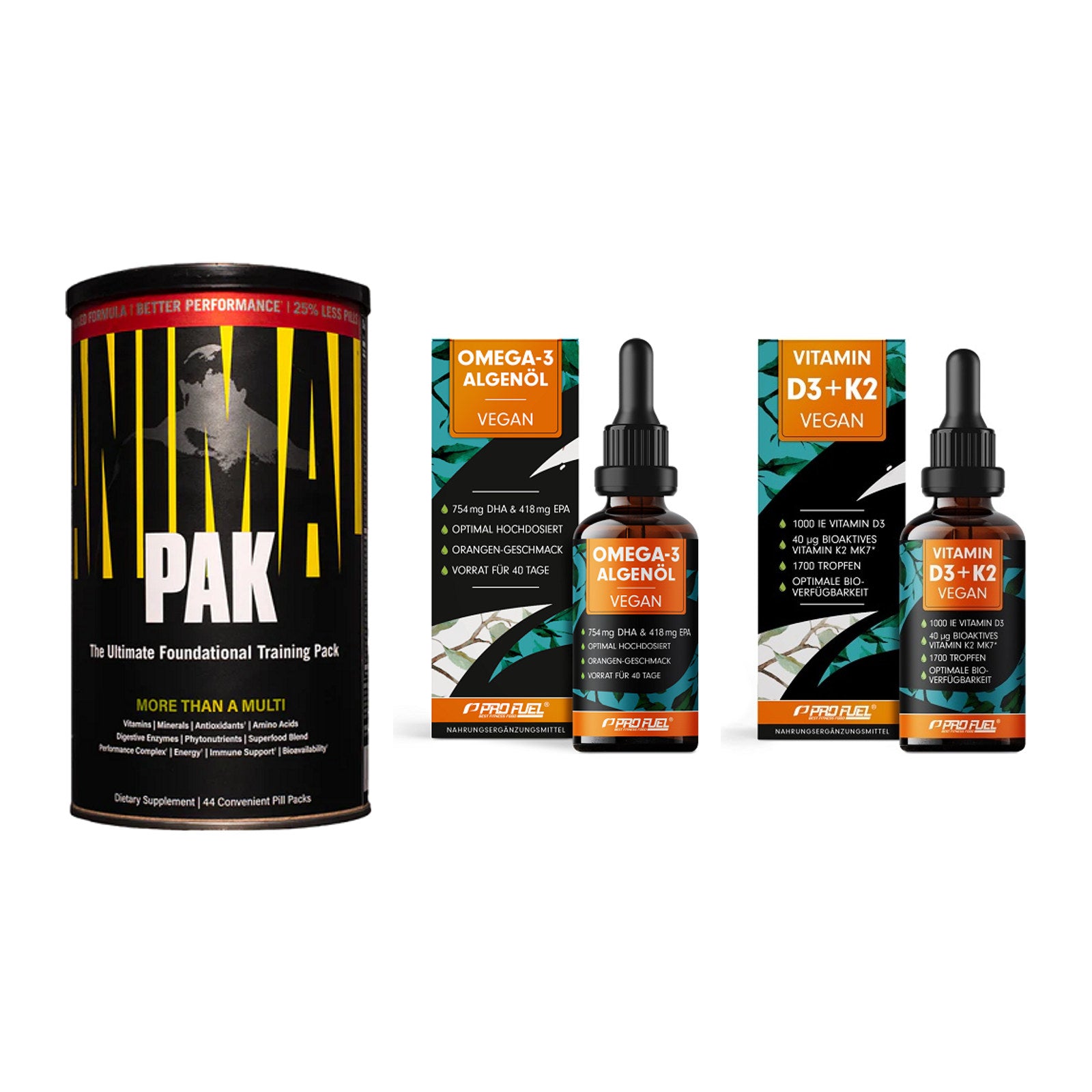 Grundversorgung: Universal + ProFuel Omega 3 + ProFuel Vitamin – alle enthaltenen Artikel