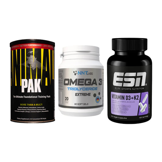 Grundversorgung: Universal + NNT Omega 3 + ESN Vitamin D3 – alle enthaltenen Artikel