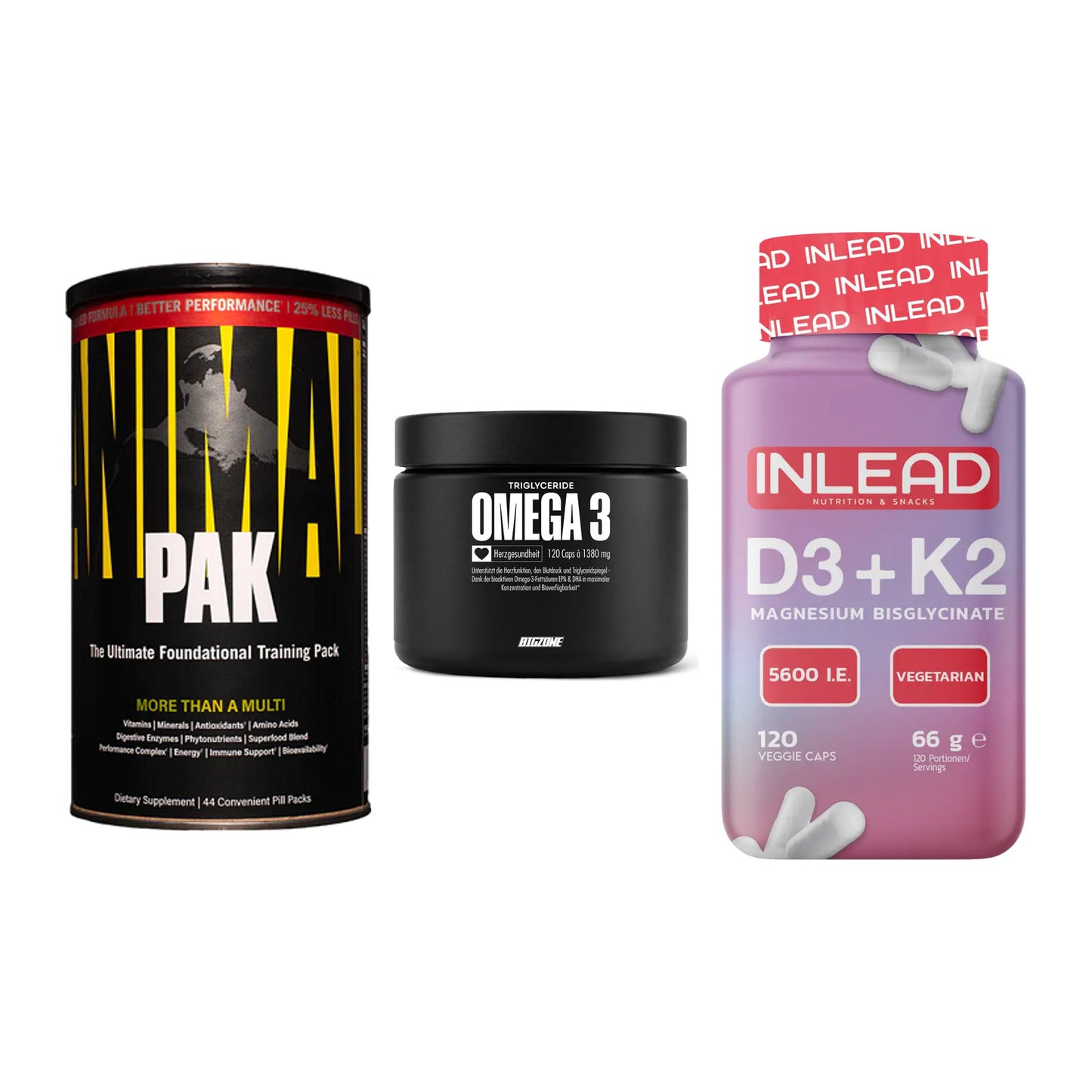 Grundversorgung: Universal + Big Zone Omega + INLEAD Vitamin – alle enthaltenen Artikel