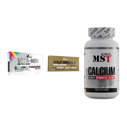 Grundversorgung: Olimp Vita-Min + Olimp Omega 3 + MST Calcium – alle enthaltenen Artikel