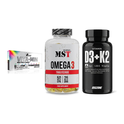 Grundversorgung: Olimp Vita-Min + MST Omega 3 + Big Zone – alle enthaltenen Artikel