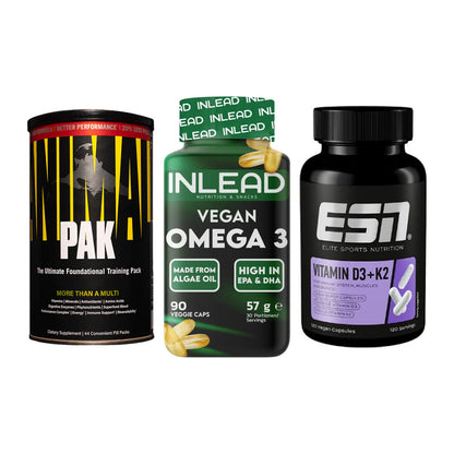 Grundversorgung: Universal + INLEAD Vegan + ESN Vitamin D3 – alle enthaltenen Artikel