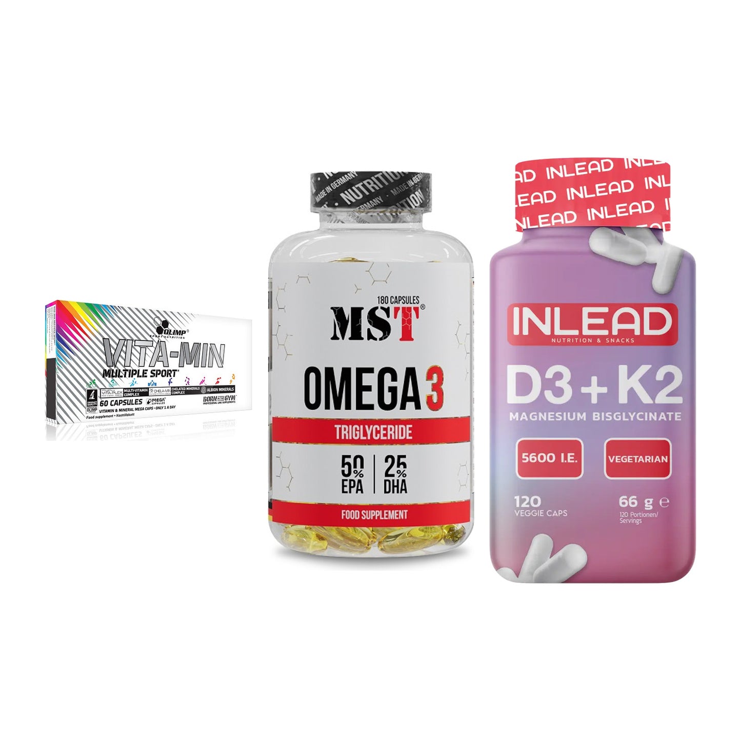 Grundversorgung: Olimp Vita-Min + MST Omega 3 + INLEAD Vitamin – alle enthaltenen Artikel