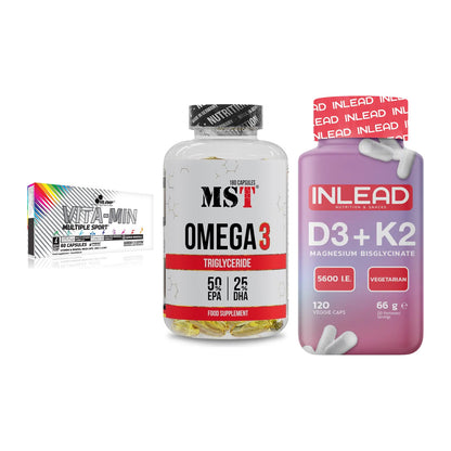 Grundversorgung: Olimp Vita-Min + MST Omega 3 + INLEAD Vitamin – alle enthaltenen Artikel