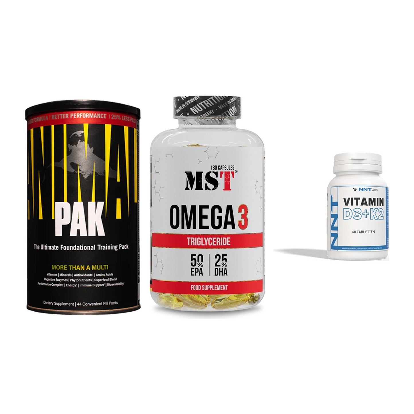 Grundversorgung: Universal + MST Omega 3 + NNT Vitamin – alle enthaltenen Artikel