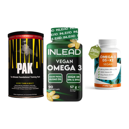 Grundversorgung: Universal + INLEAD Vegan + ProFuel Omega 3 – alle enthaltenen Artikel