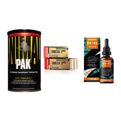 Grundversorgung: Universal + Nutrend Omega 3 + ProFuel Vitamin – alle enthaltenen Artikel