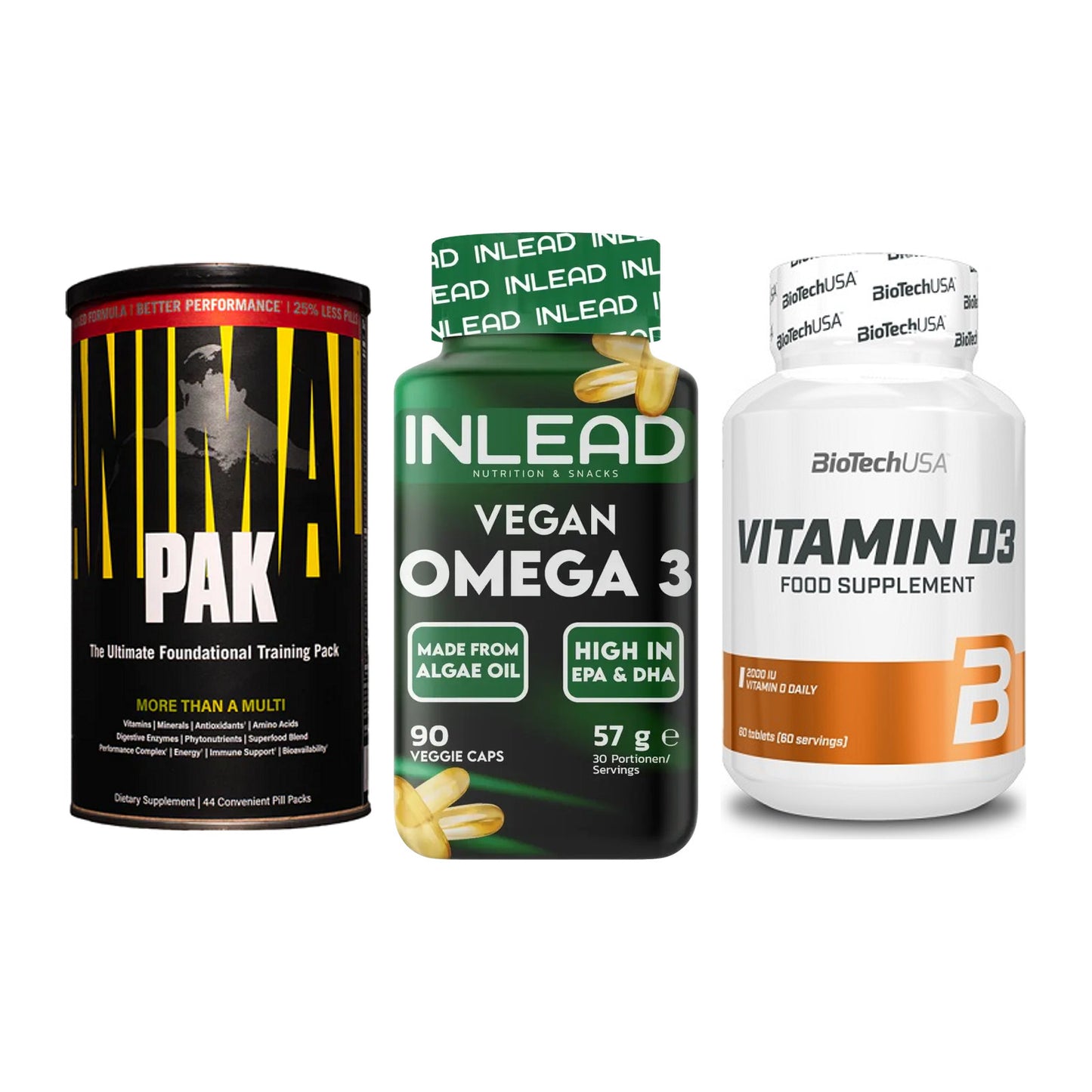 Grundversorgung: Universal + INLEAD Vegan + BioTech Vitamin – alle enthaltenen Artikel