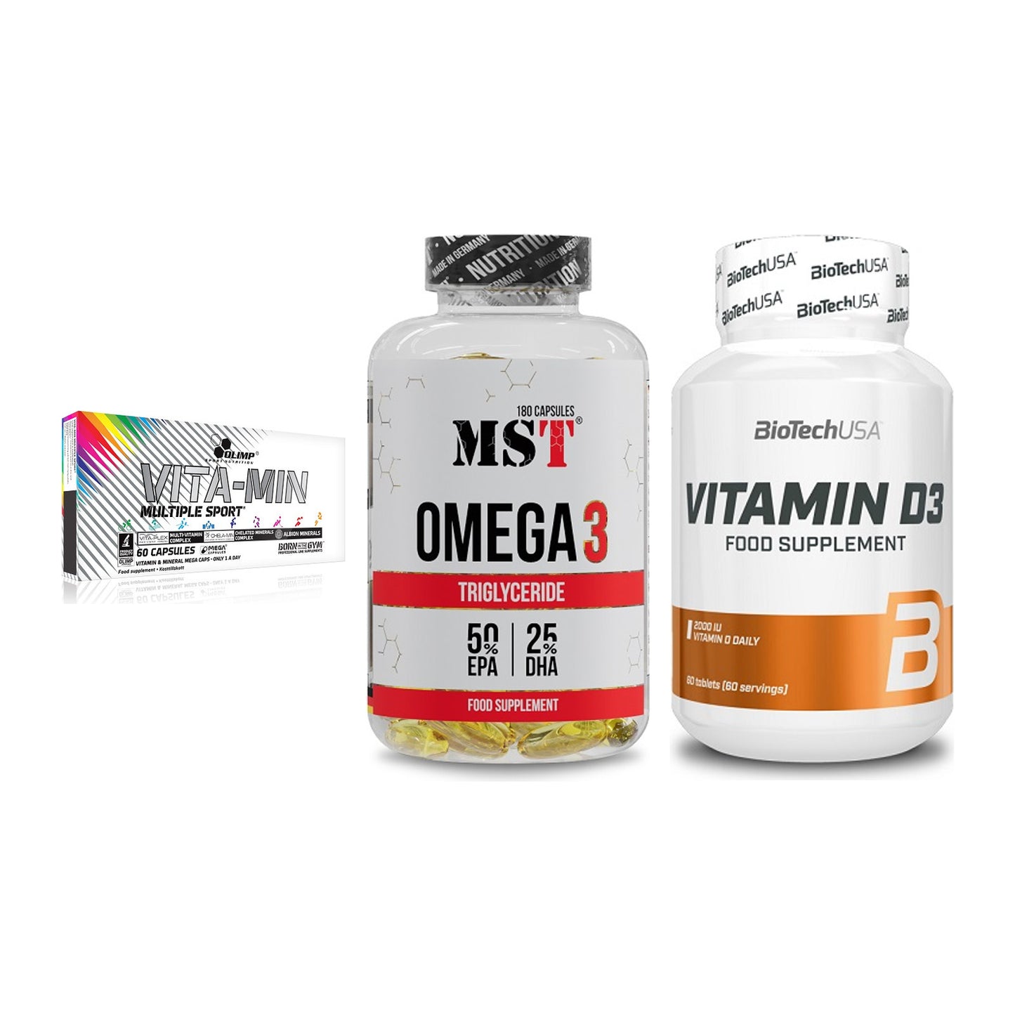 Grundversorgung: Olimp Vita-Min + MST Omega 3 + BioTech Vitamin – alle enthaltenen Artikel