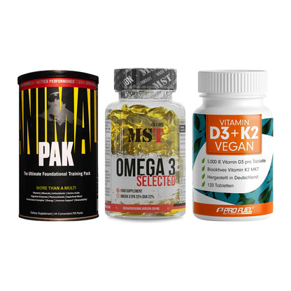 Grundversorgung: Universal + MST Omega 3 + ProFuel Vitamin – alle enthaltenen Artikel