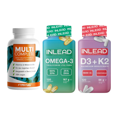 Grundversorgung: ProFuel MULTI + INLEAD Omega-3 + INLEAD Vitamin – alle enthaltenen Artikel