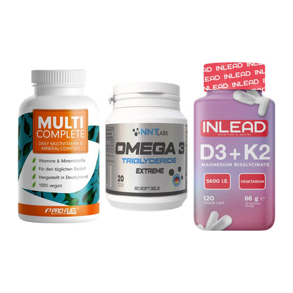 Grundversorgung: ProFuel MULTI + NNT Omega 3 + INLEAD Vitamin – alle enthaltenen Artikel