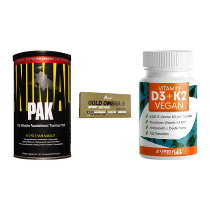 Grundversorgung: Universal + Olimp Omega 3 + ProFuel Vitamin – alle enthaltenen Artikel