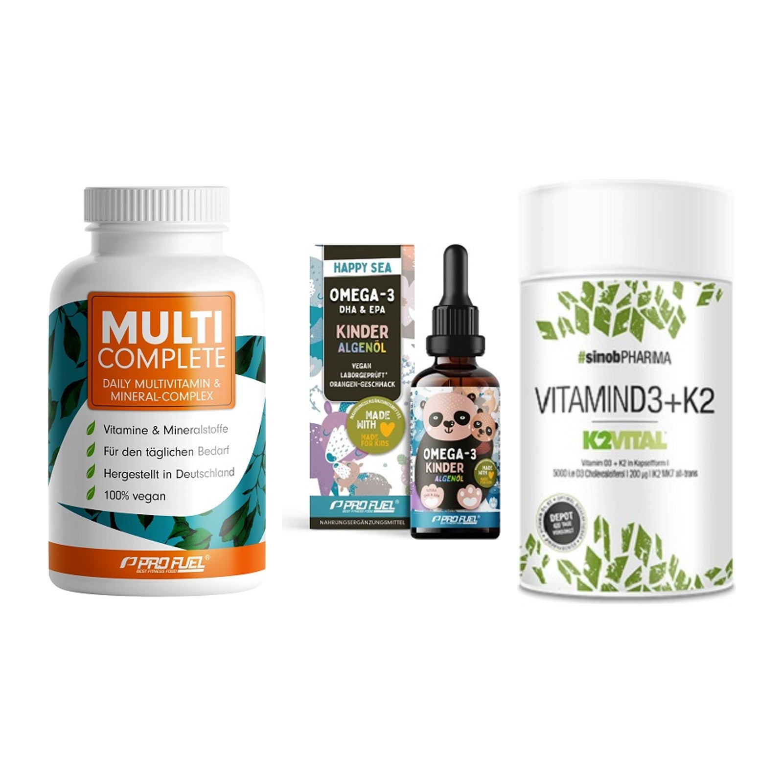 Grundversorgung: ProFuel MULTI + ProFuel OMEGA-3 + Sinob Vitamin – alle enthaltenen Artikel