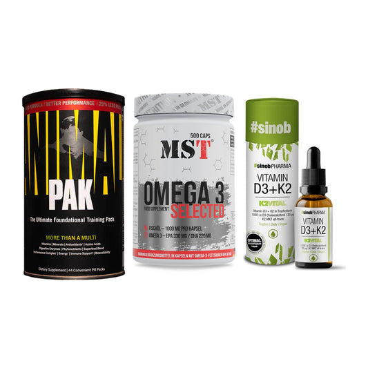 Grundversorgung: Universal + MST Omega 3 + Sinob Vitamin – alle enthaltenen Artikel