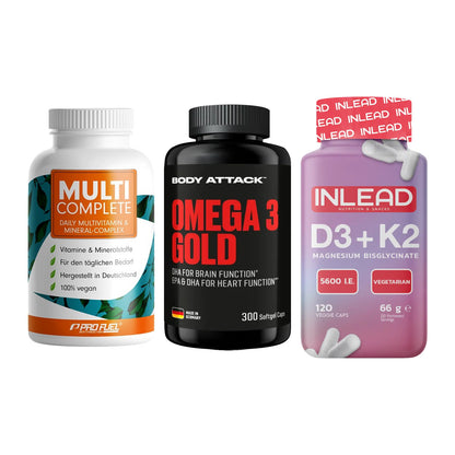 Grundversorgung: ProFuel MULTI + Body Attack + INLEAD Vitamin – alle enthaltenen Artikel