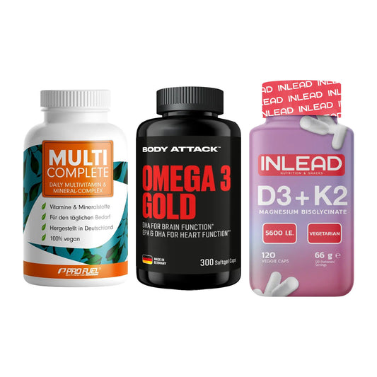 Grundversorgung: ProFuel MULTI + Body Attack + INLEAD Vitamin – alle enthaltenen Artikel