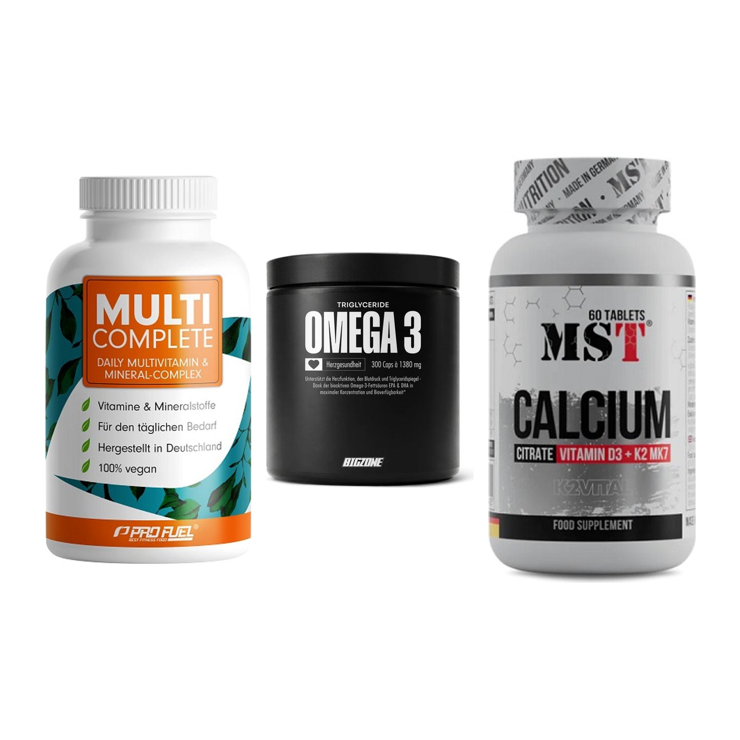 Grundversorgung: ProFuel MULTI + Big Zone Omega + MST Calcium – alle enthaltenen Artikel