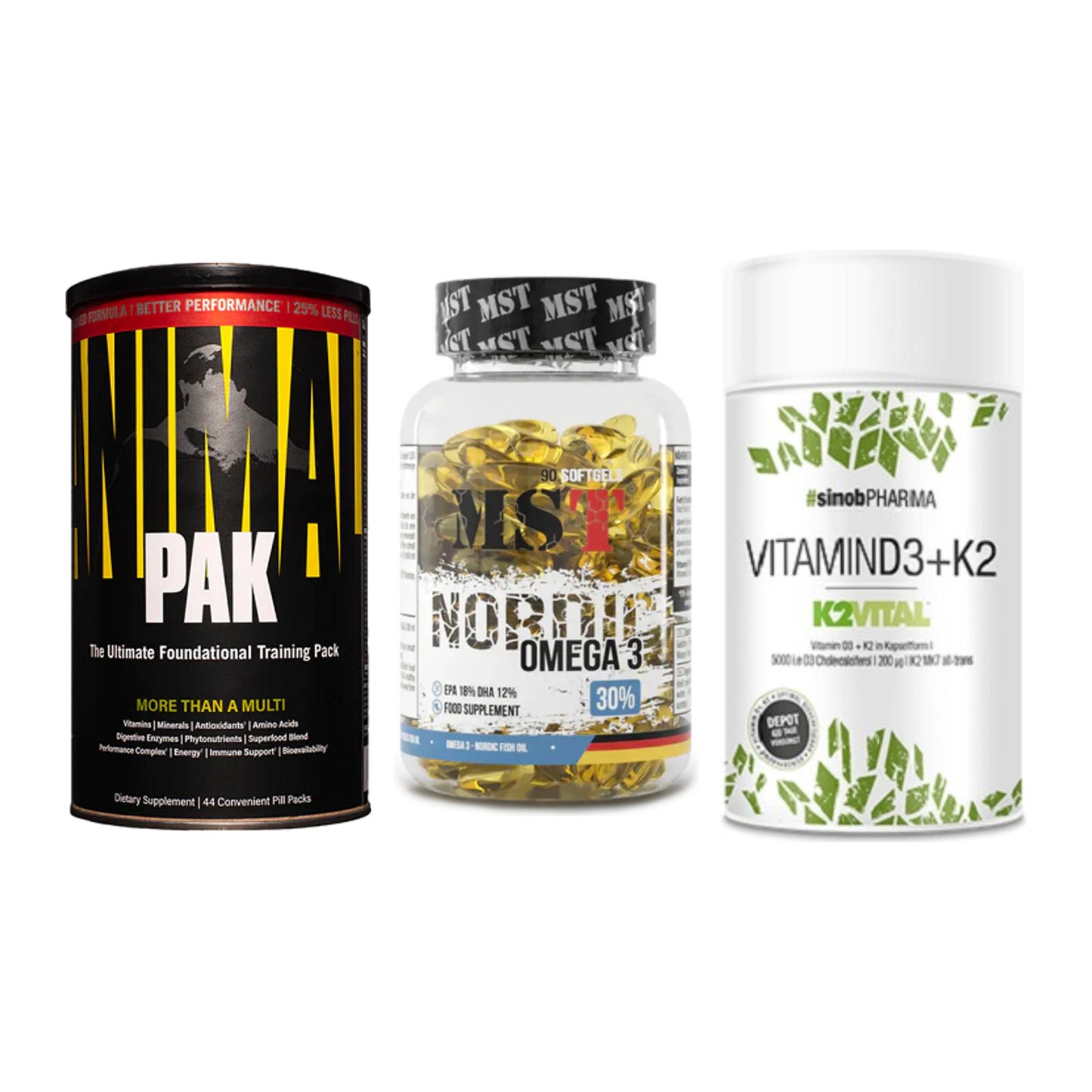 Grundversorgung: Universal + MST Omega 3 + Sinob Vitamin – alle enthaltenen Artikel