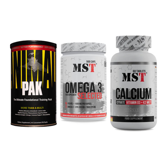 Grundversorgung: Universal + MST Omega 3 + MST Calcium – alle enthaltenen Artikel