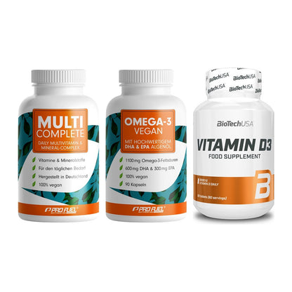 Grundversorgung: ProFuel MULTI + ProFuel Omega 3 + BioTech Vitamin – alle enthaltenen Artikel