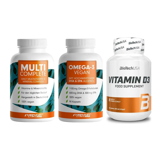 Grundversorgung: ProFuel MULTI + ProFuel Omega 3 + BioTech Vitamin – alle enthaltenen Artikel