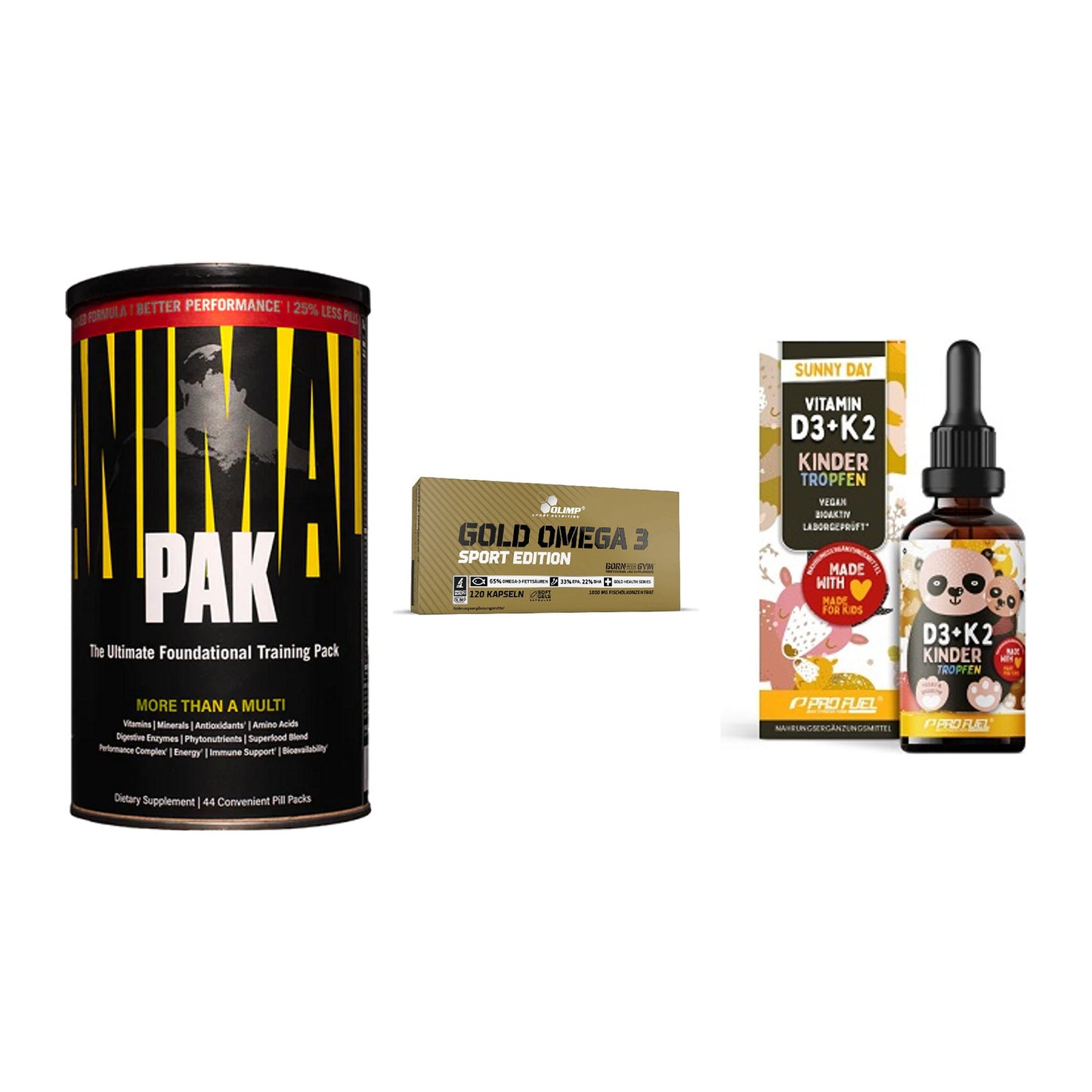 Grundversorgung: Universal + Olimp Omega 3 + ProFuel VITAMIN – alle enthaltenen Artikel