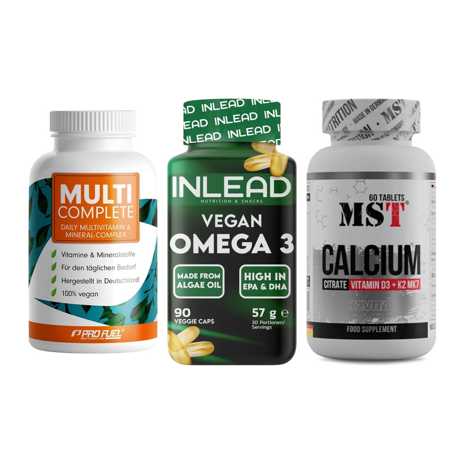 Grundversorgung: ProFuel MULTI + INLEAD Vegan + MST Calcium – alle enthaltenen Artikel