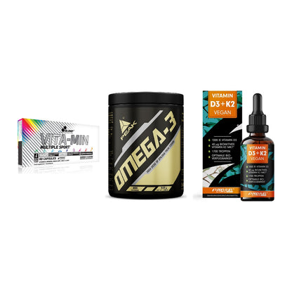 Grundversorgung: Olimp Vita-Min + Peak Omega-3 + ProFuel Vitamin – alle enthaltenen Artikel