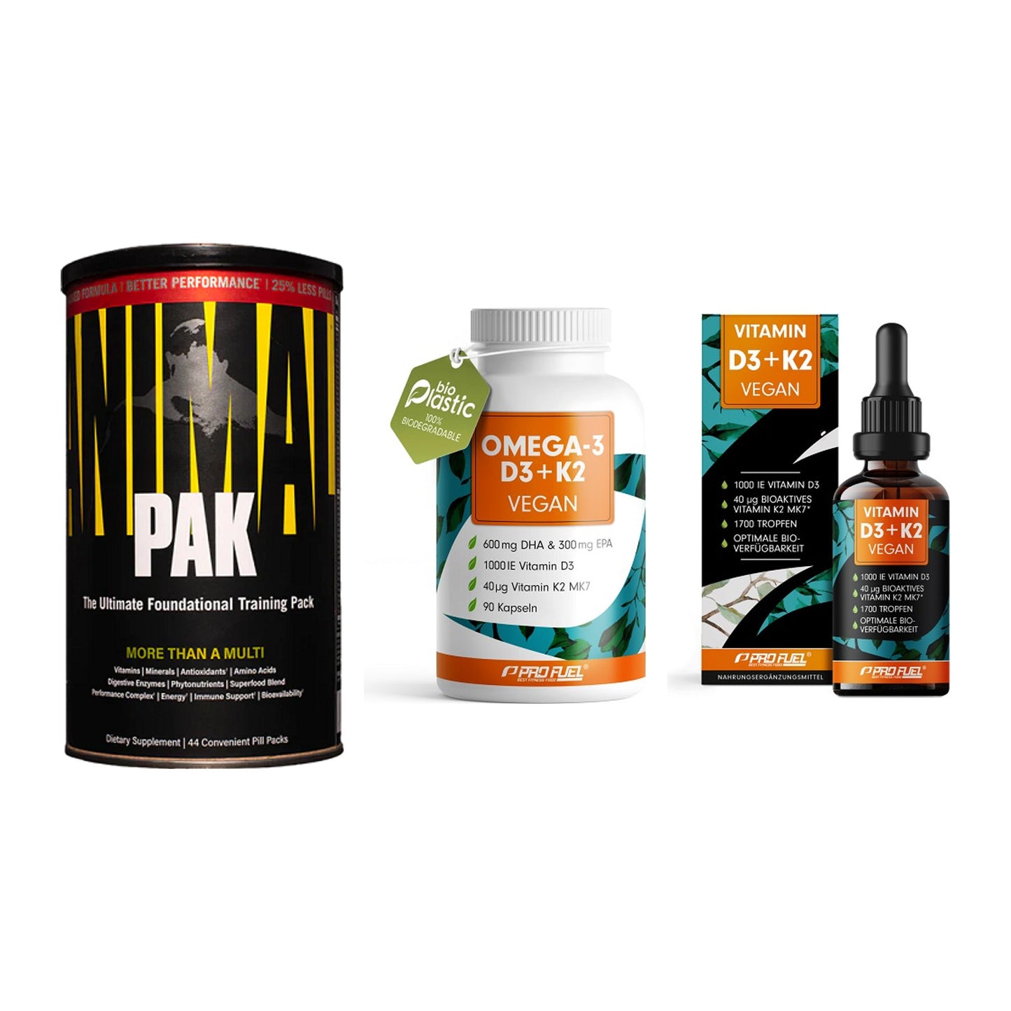 Grundversorgung: Universal + ProFuel Omega 3 + ProFuel Vitamin – alle enthaltenen Artikel