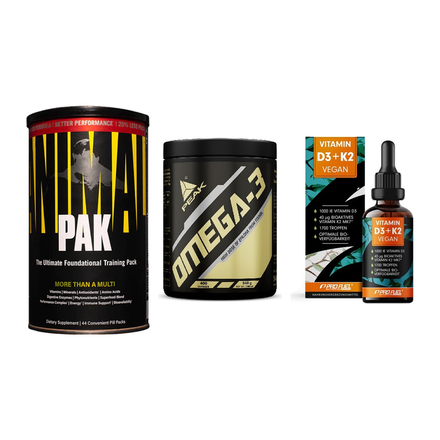 Grundversorgung: Universal + Peak Omega-3 + ProFuel Vitamin – alle enthaltenen Artikel