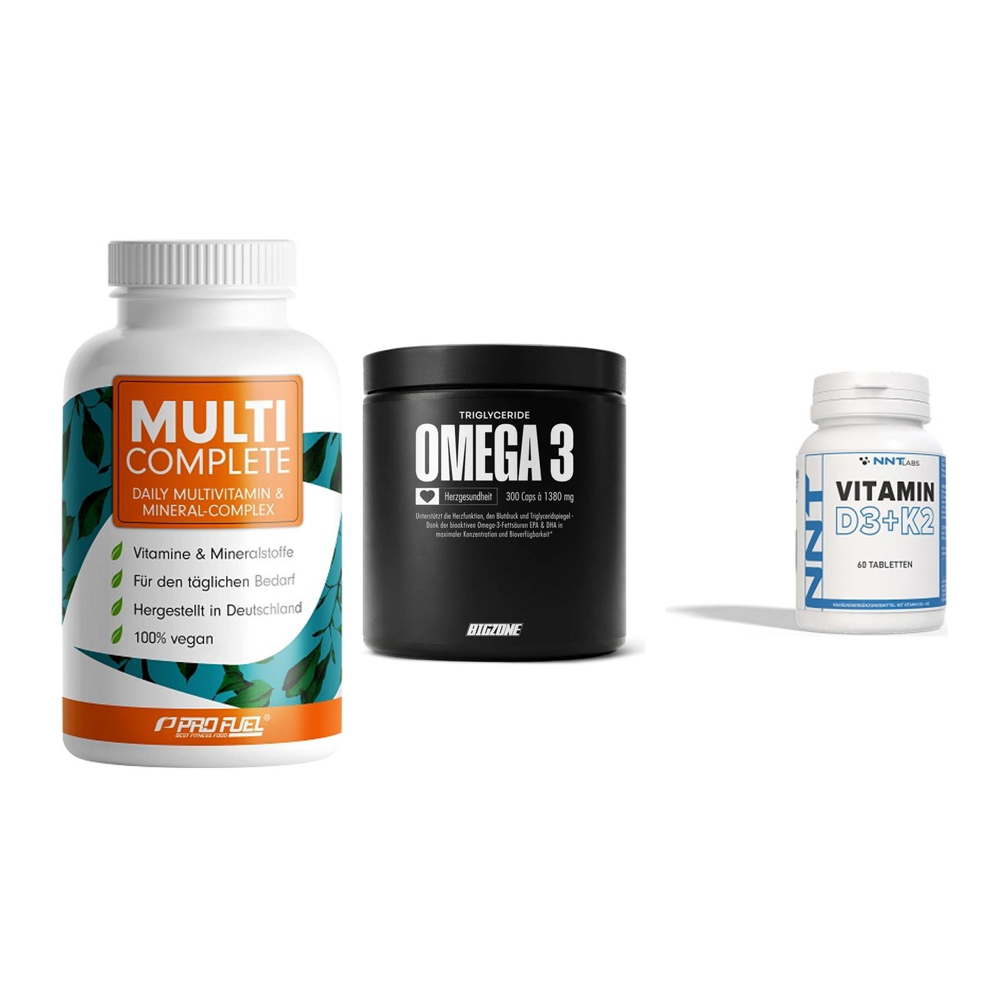 Grundversorgung: ProFuel MULTI + Big Zone Omega + NNT Vitamin – alle enthaltenen Artikel