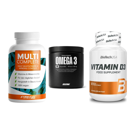 Grundversorgung: ProFuel MULTI + Big Zone Omega + BioTech Vitamin – alle enthaltenen Artikel