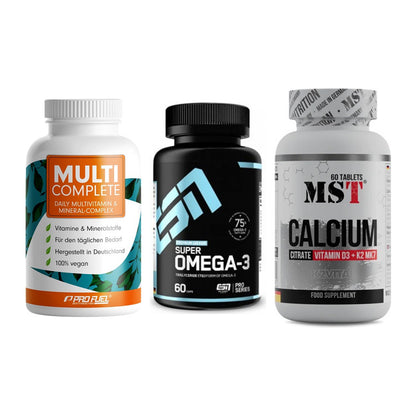 Grundversorgung: ProFuel MULTI + ESN Omega 3 + MST Calcium – alle enthaltenen Artikel