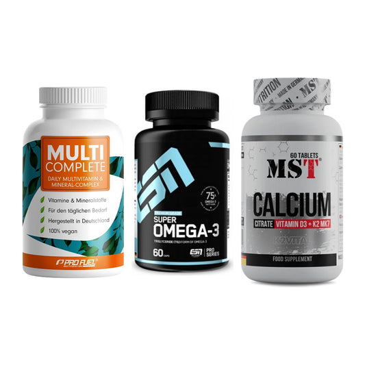 Grundversorgung: ProFuel MULTI + ESN Omega 3 + MST Calcium – alle enthaltenen Artikel