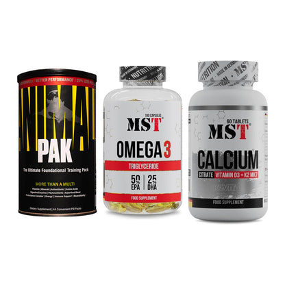 Grundversorgung: Universal + MST Omega 3 + MST Calcium – alle enthaltenen Artikel