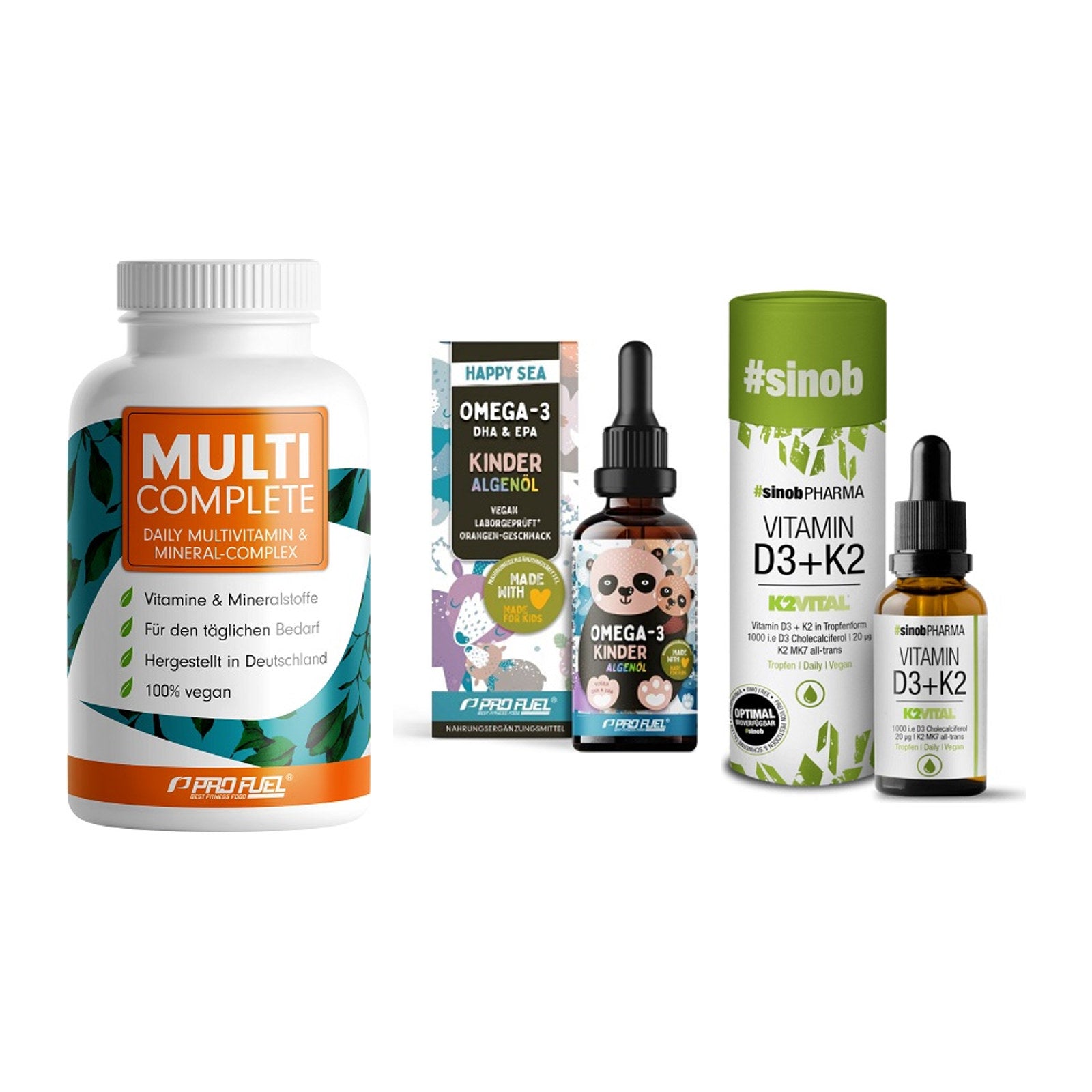 Grundversorgung: ProFuel MULTI + ProFuel OMEGA-3 + Sinob Vitamin – alle enthaltenen Artikel