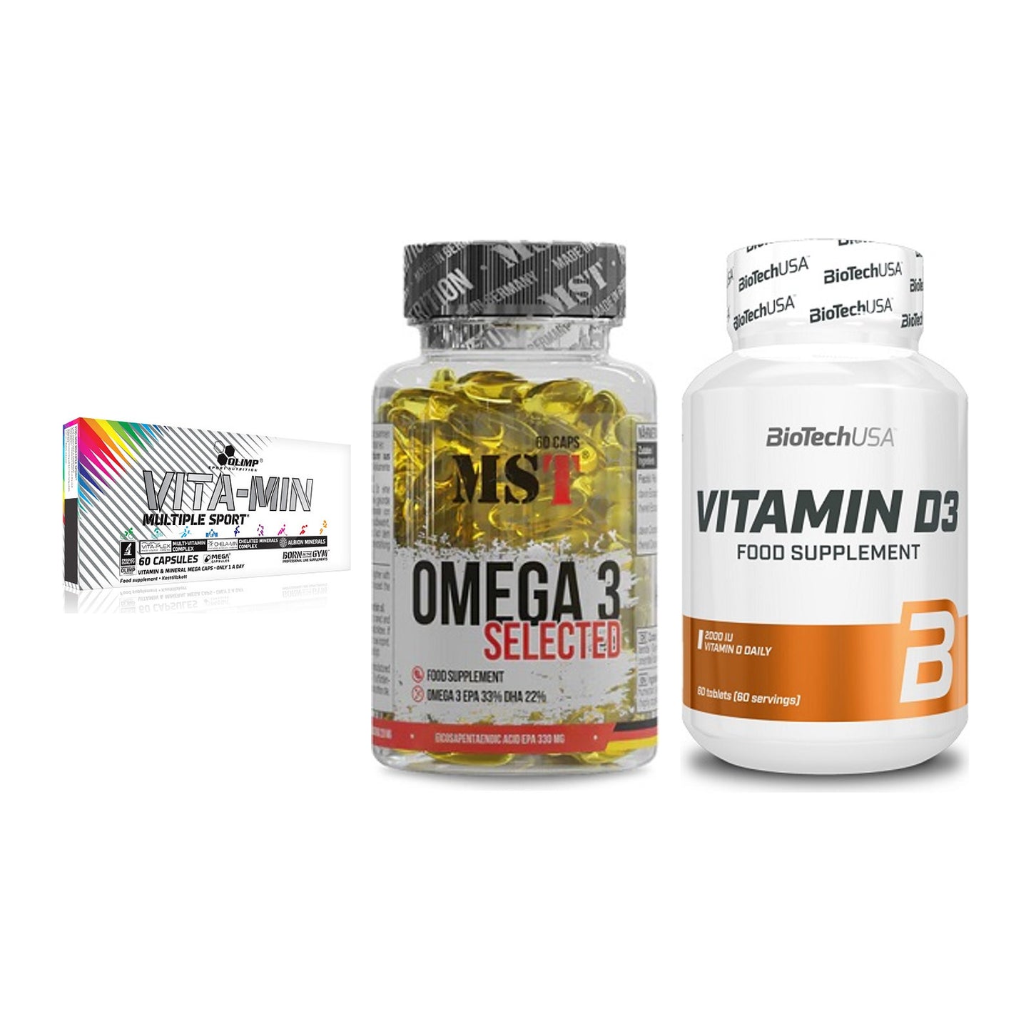 Grundversorgung: Olimp Vita-Min + MST Omega 3 + BioTech Vitamin – alle enthaltenen Artikel