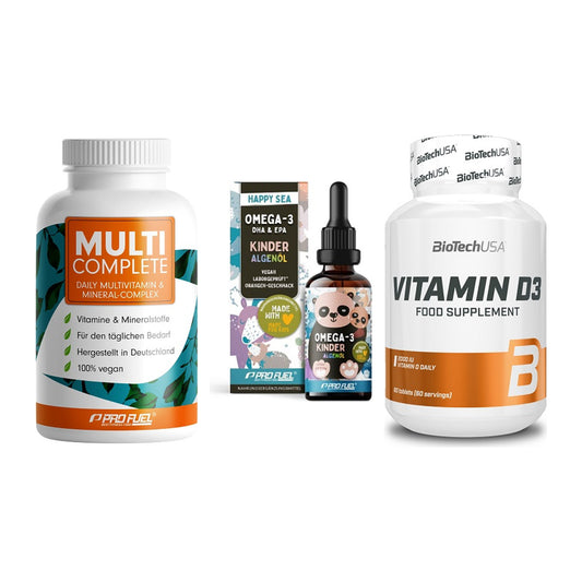 Grundversorgung: ProFuel MULTI + ProFuel OMEGA-3 + BioTech Vitamin – alle enthaltenen Artikel
