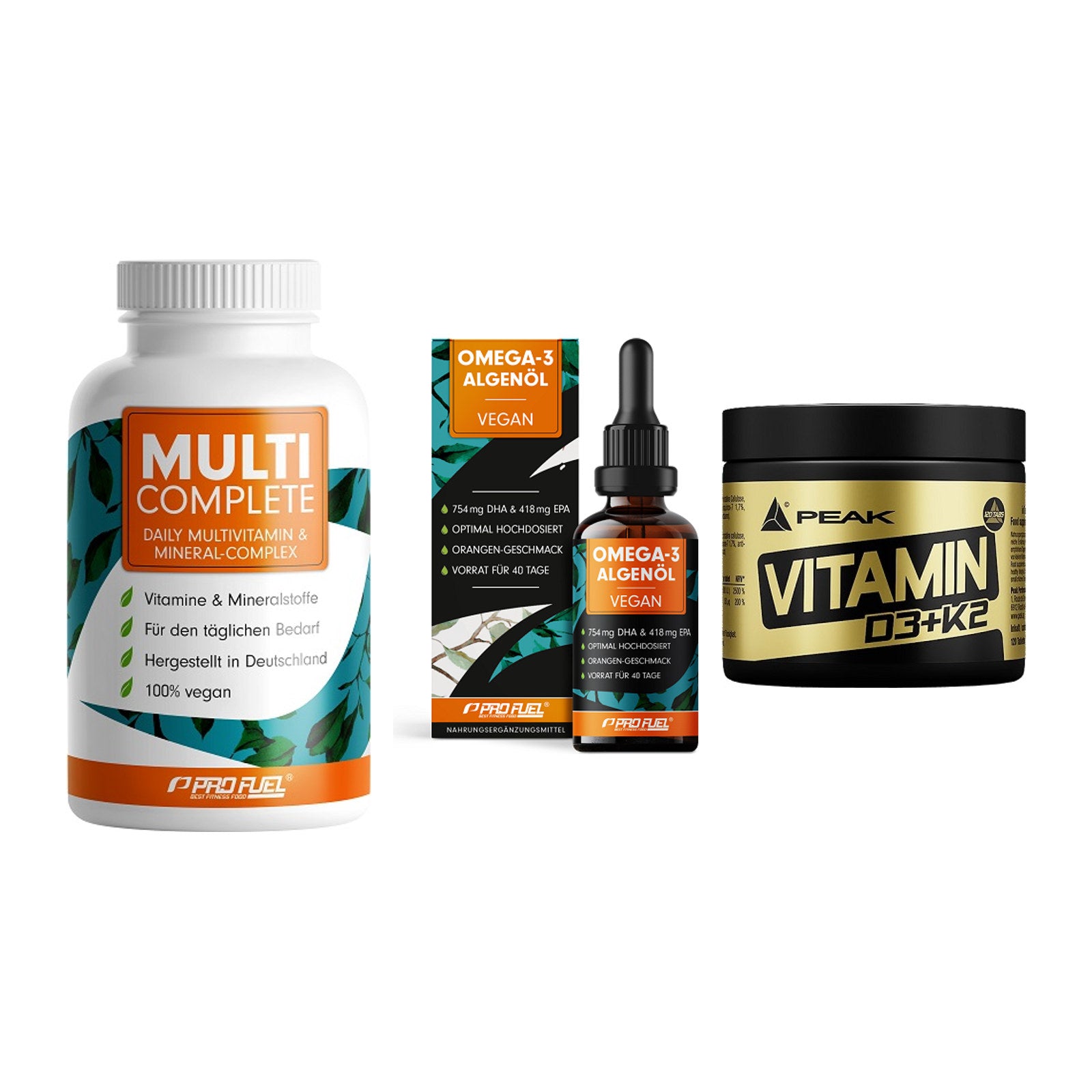 Grundversorgung: ProFuel MULTI + ProFuel Omega 3 + Peak Vitamin – alle enthaltenen Artikel
