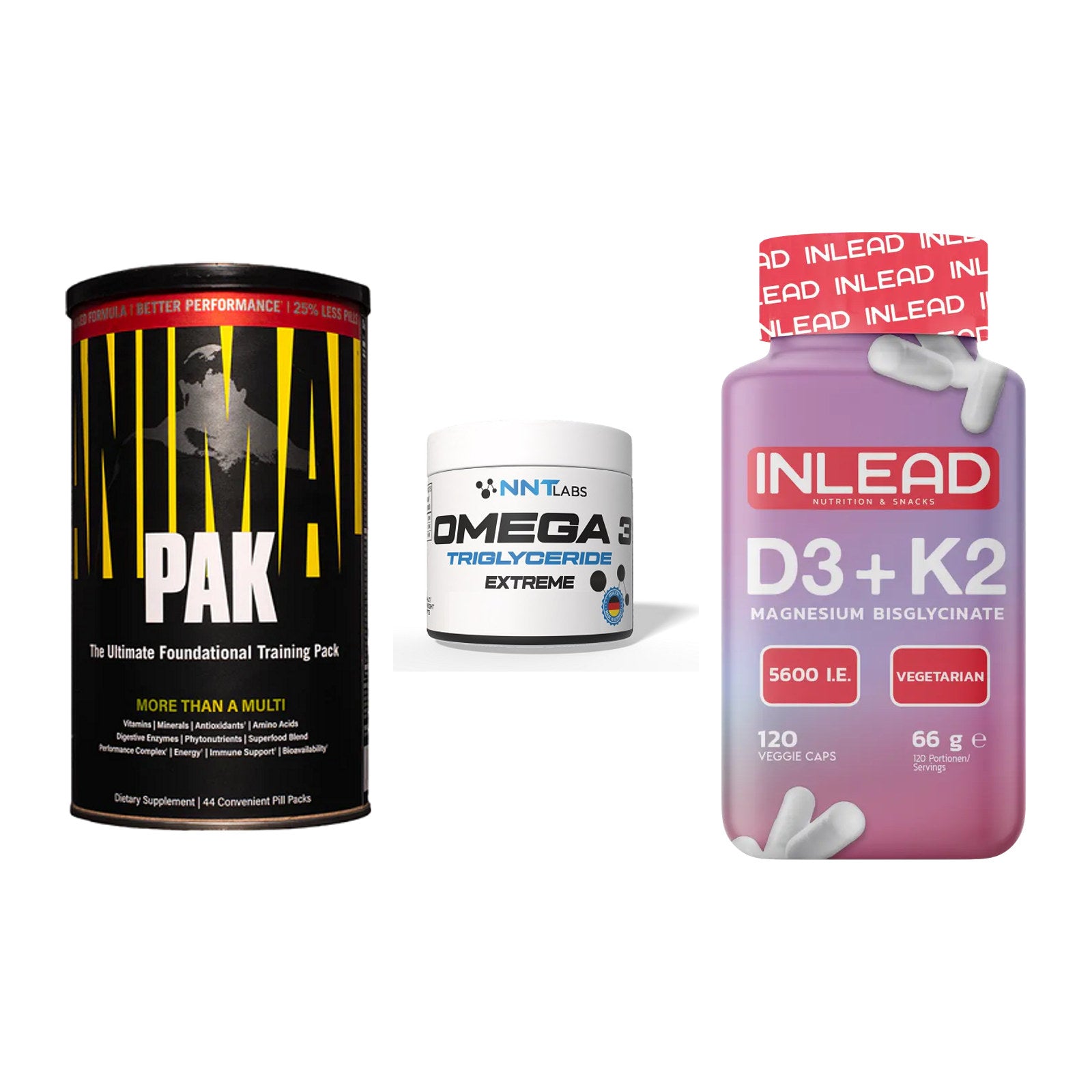 Grundversorgung: Universal + NNT Omega 3 + INLEAD Vitamin – alle enthaltenen Artikel